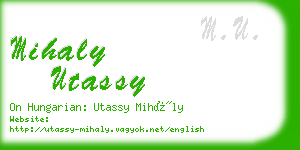 mihaly utassy business card